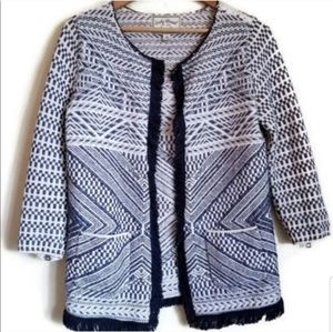 Lucky brand cardigan sweater blue white
